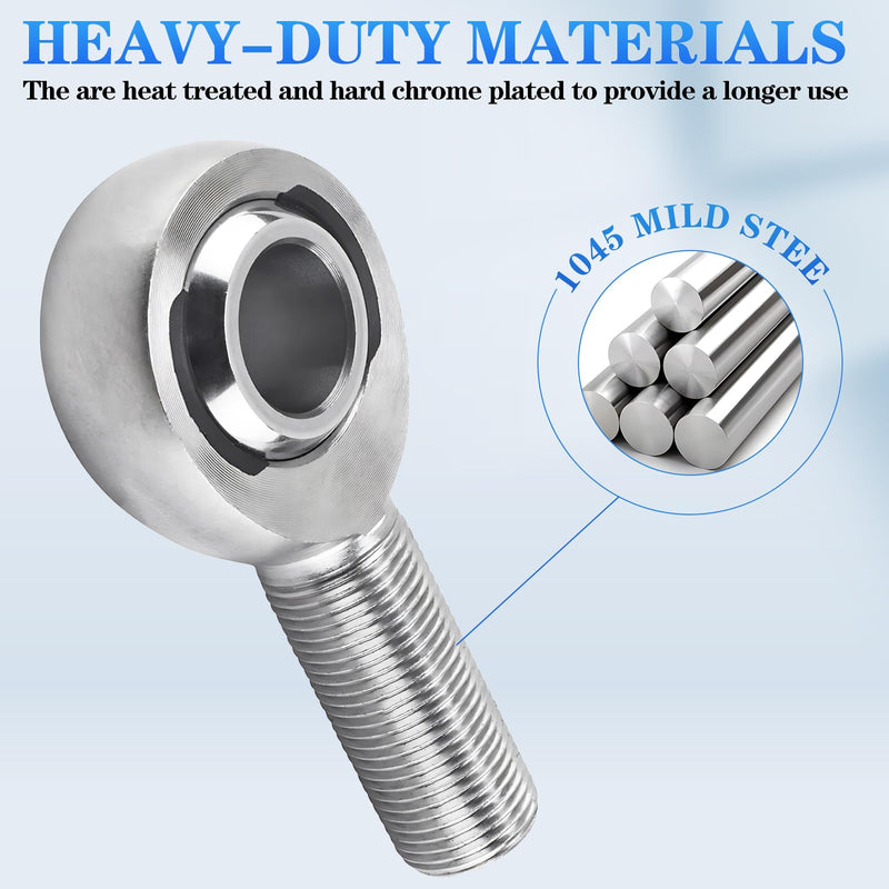 [Australia - AusPower] - RH 3/4"-16 Thread x 3/4" Bore, Chromoly Rod End Heim Joint Steering Shaft Support, Spherical Rod End, 3/4-16 in Right Hand Male Thread(.750)-2Pk 