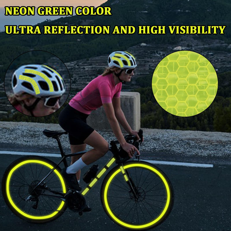 Reflective Tape Outdoor Waterproof Tape Neon Reflector Strips High Visibility Safety Warning Self-Adhesive Tapes Yellow Fluorescent Reflective Tape for Bikes Bicycles Helmets Trailers（0.4inx26ft ）