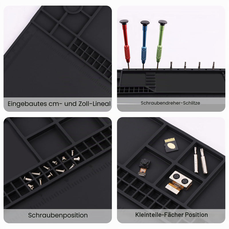 High Quality Heat Resistant 500°C 22"x14.2" Magnetic Silicone Soldering Mat Electronics Work Mat for Computer Phone Laptop Repair BGA Soldering Gun Iron Workbench Protector HP-150