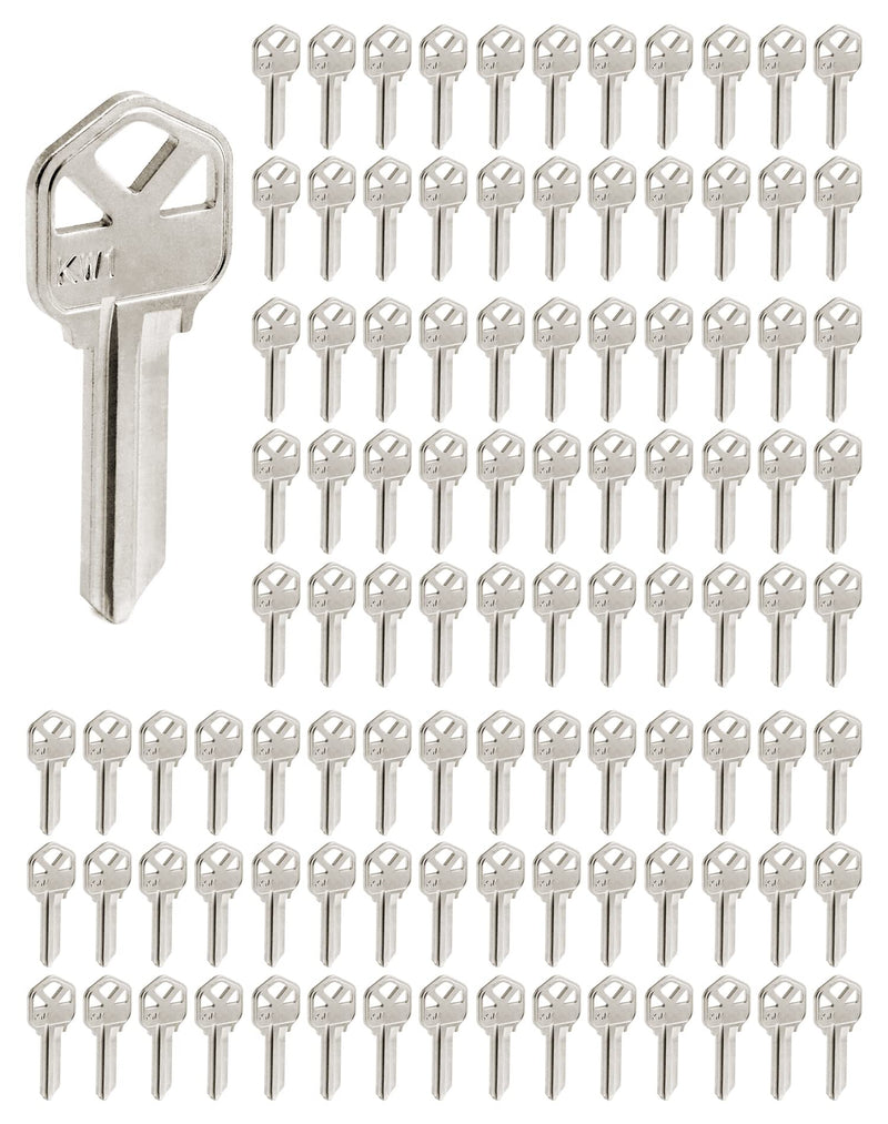 QWORK Blank Key Blanks, Pack of 100 Copper Structures Key Compatible with (KW1) Kwikset, KS1/KWI-1 Keyblank 100 Pack