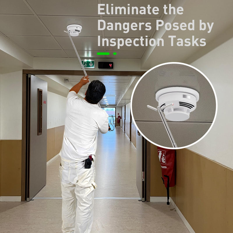Smoke Detector Tester Pole - Smoke Detector and Emergency Exit Light Extendable Pole Tester - Emergency Light Testing Pole - Ensuring Safe and Efficient Testing of Life Safety Products,2 Pack 2
