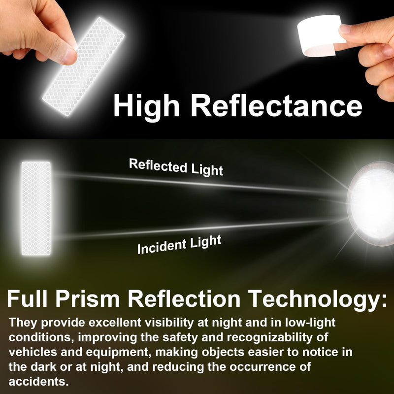 20pcs Super Reflective Stickers, Waterproof Self-Adhesive Safety Tape High-Strength Reflective Stickers for Cars Bicycles Helmets Emergency Safety Marking