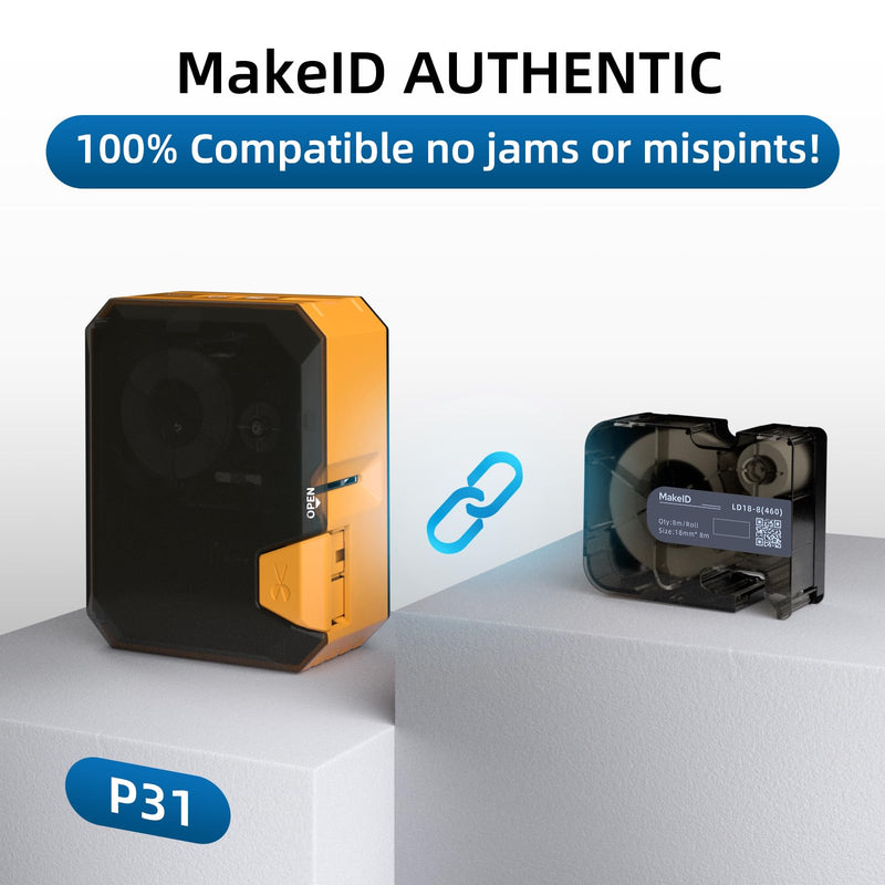 [Australia - AusPower] - MakeID Multi-Purpose Nylon Labels with Ribbon for P31 Industrial Label Maker - Versatile Continuous Labels for Wire Marking, General ID, Laboratory, and DataCom, 0.94" W, 19.68ft/Roll 0.94"(24mm) 