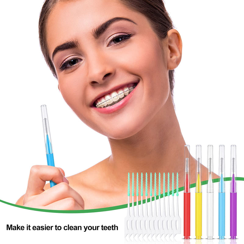 [Australia - AusPower] - Zopeal 250 Pcs Interdental Brush for Braces Disposable Braces Flossers Dental Picks Floss Toothpick Dental Teeth Flossing Head Oral Hygiene Flosser Toothpick Soft Cleaning Tool (Stylish Color) Stylish Color 