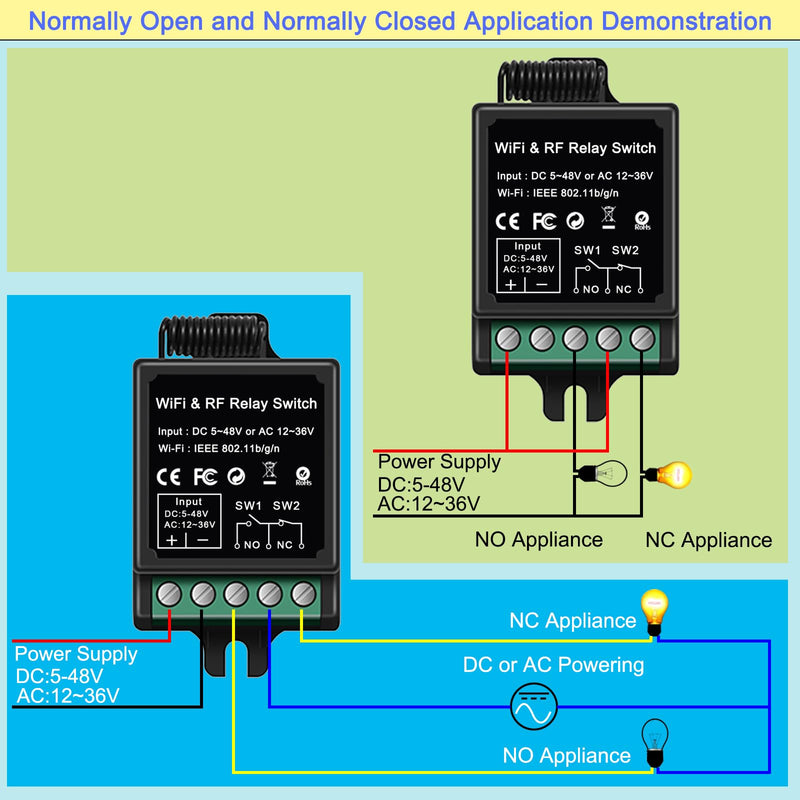 [Australia - AusPower] - Wireless Remote Switch - Remote + App Dual Control for Door Systems,Electric Locks | for Light Switch,Electric Strike Lock, Electric Magnetic Lock,Electric Bolt Lock(Dry Contact Relay Switch) 
