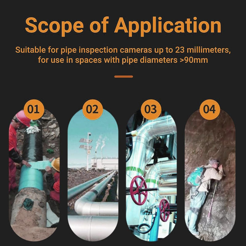 [Australia - AusPower] - 90 mm Guide Wheel Camera Protective Case Inspection Camera Duct Camera Pipe Camera Robust Duct Camera Probes Piping Roller Tube Camera Used for Inspection of Duct Camera 23 mm 