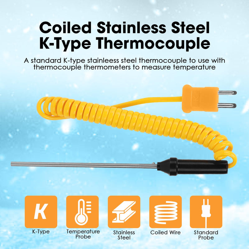 [Australia - AusPower] - 2PCS K Type Thermocouple Probe,Handheld Thermocouple Probe（-50~700℃） 