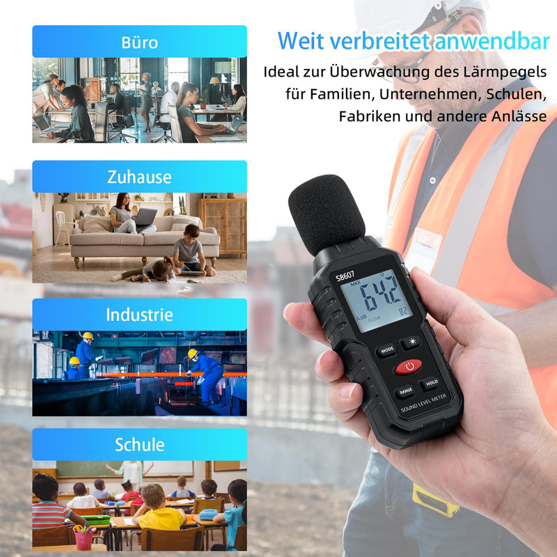 [Australia - AusPower] - Mcbazel Dezibel Digital Sound Level Meter Sound Level Meter with LCD Display Measuring 30dBA-130dBA 