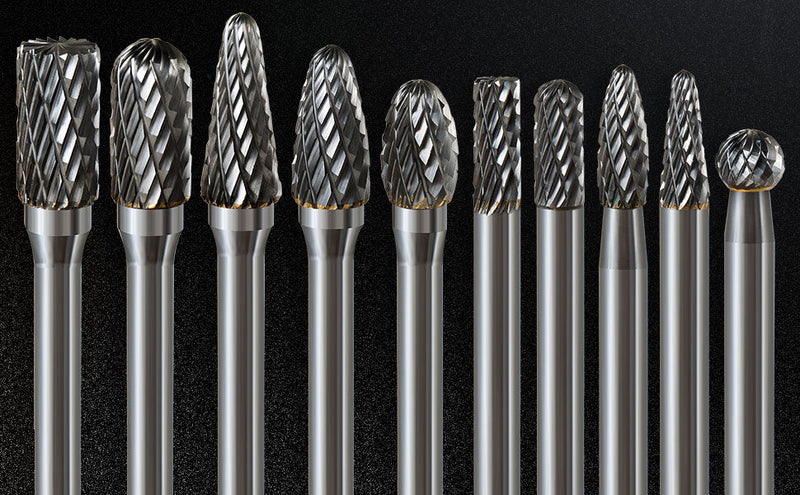 Carbide Milling Cutter Set, 10 Pieces Double Cut with 6mm Shank Rotary Cutter Bits Rasp Set for Wood, Steel, Metal, Polishing, Engraving and Drilling | Double Cut Rotary Cutter Bits Rasp Set for Wood, Steel, Metal, Polishing, Engraving and Drilling