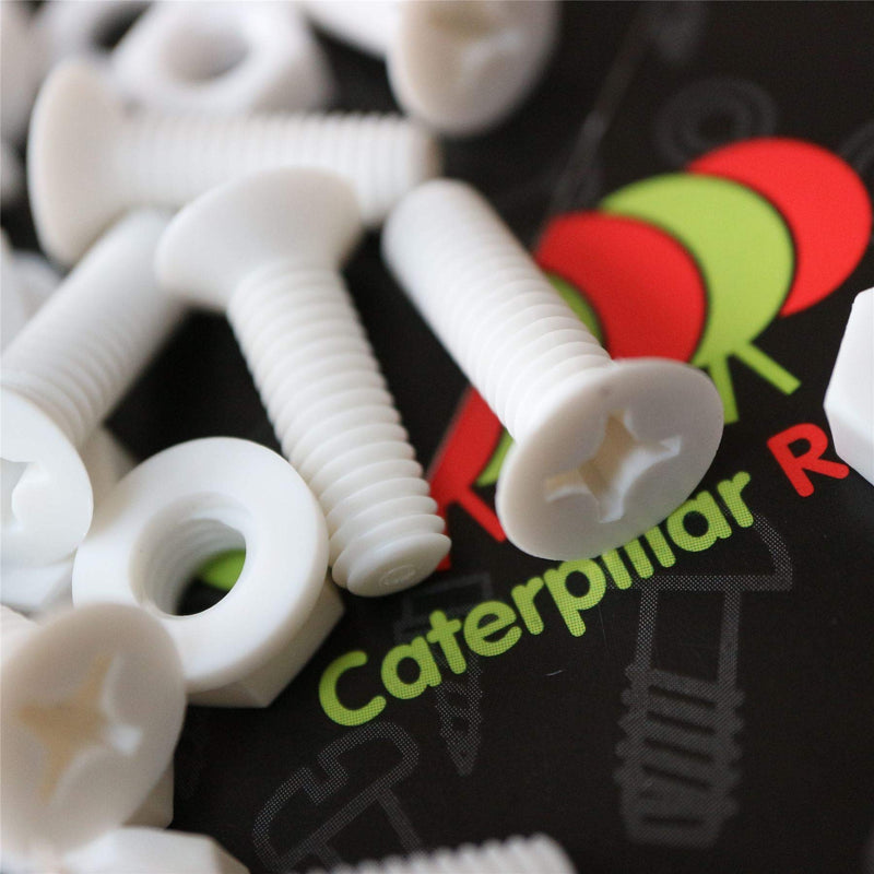 [Australia - AusPower] - 20 x White Countersunk Screws Polypropylene (PP) Plastic Nuts and Bolts, Washers, M6 x 20mm, Anti-Corrosion, Chemical Resistant, (15/64 x 25/32 in) 