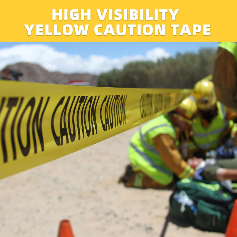 ZKH Premium Caution Tape - High Visibility 3 inch x 1000 feet Yellow Tape with Bold Black Text for Safety and Hazard Warnings, Perfect for Construction, Halloween Decorations 1PCS