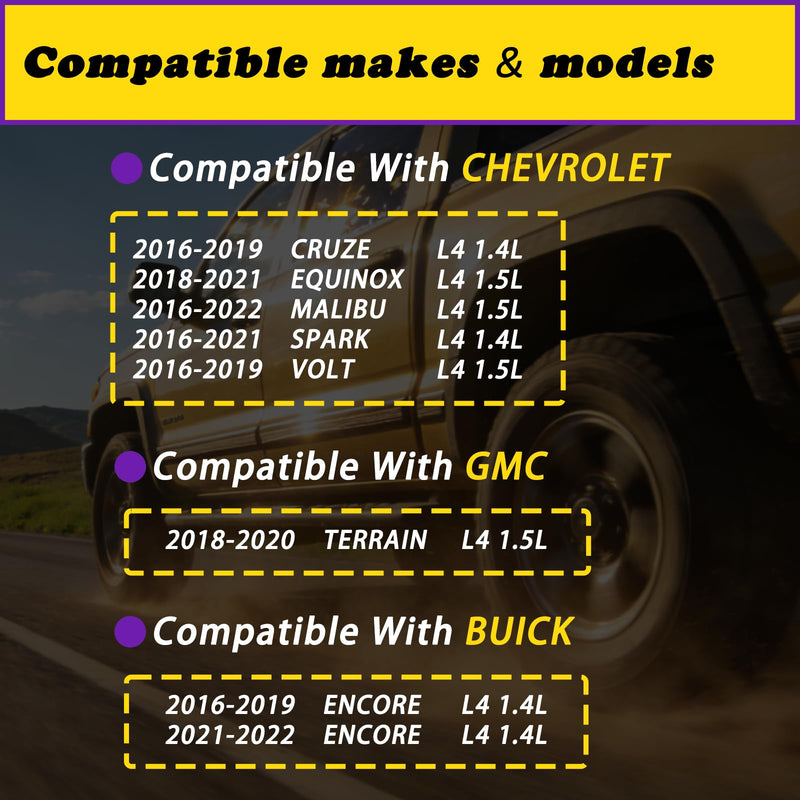 2pcs Engine Variable Valve Timing VVT Solenoid Compatible with Chevrolet Equinox Malibu Cruze Volt Spark Fit for Gmc Terrain L4 1.4L 1.5L 16 17 18 19 20 21 22 Replaces 12671373 12701385