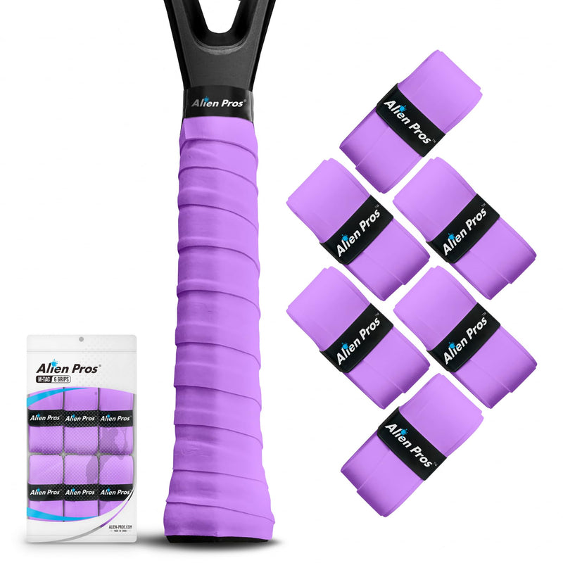 ALIEN PROS 12 Grips Gray & Purple New Model M-Tac Tennis Racket Grip Tape - Wrap Your Racquet for High Performance