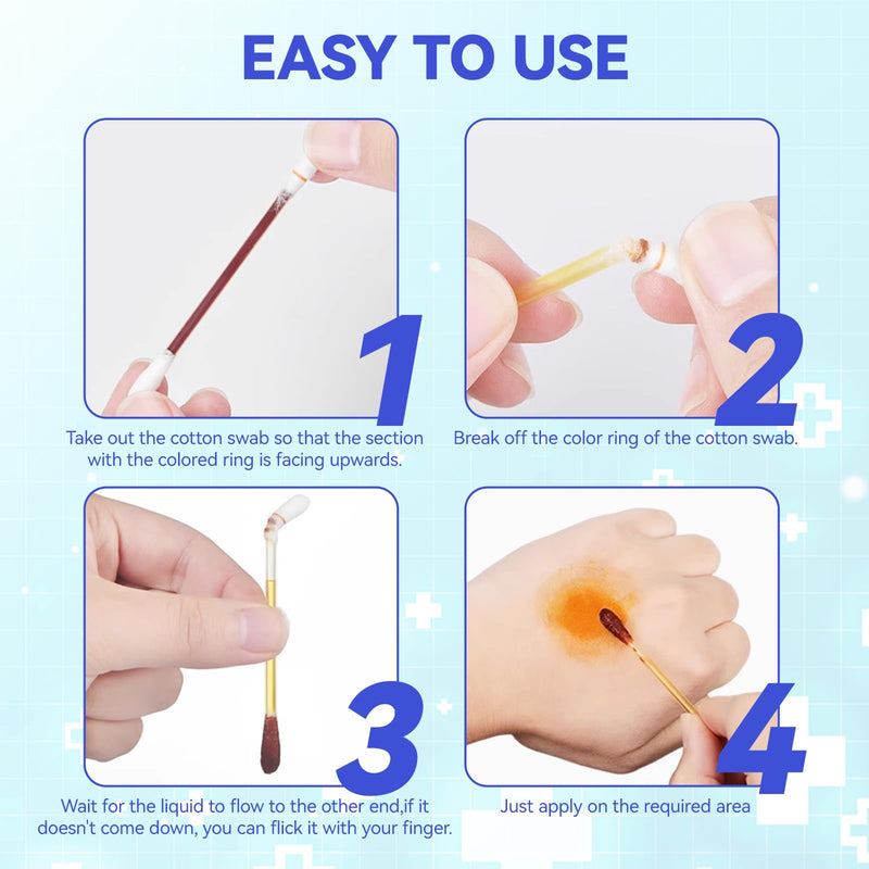 [Australia - AusPower] - First Aid Cotton Swabs with Povidone Iodine (50 Swabs) - Portable Skin Care, Includes Reusable PP Case | Travel, Home & Outdoor Use | Gentle for Adults & Kids 50 PCS 