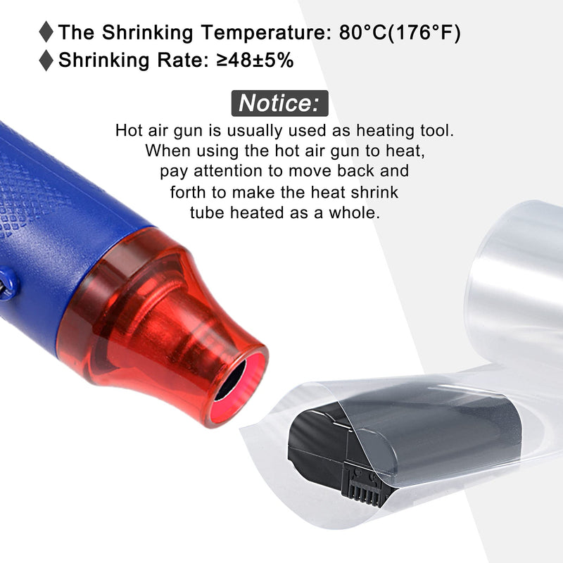 [Australia - AusPower] - MECCANIXITY Battery Wrap PVC Heat Shrink Tubing 58mm Dia 90mm Flat 10 Feet(3meters) Clear Good Insulation for Battery Pack 58mmx90mmx3m 