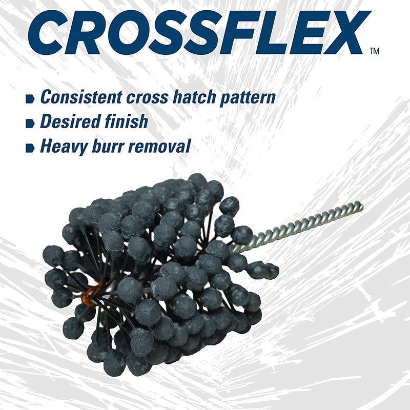 [Australia - AusPower] - Weiler 34108 Crossflex Standard Duty Bore Brush 3/16 Diameter 180SC Grit 0.1857" 180 Grit 