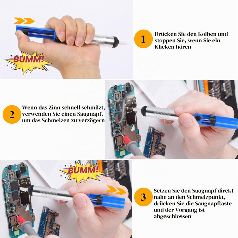 Desoldering Suction Pump, Antistatic Desoldering Pump, Desoldering Wick, Soldering Suction Suction, Soldering Extraction Pump, Desoldering Soldering for Professional Welders, Desoldering Valve Pump, Soldering Remover Tool