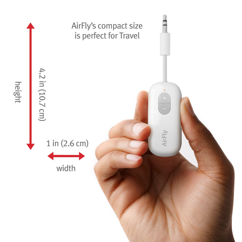 [Australia - AusPower] - Twelve South AirFly SE Bluetooth Wireless Audio Transmitter Receiver for AirPods or Wireless Headphones - Use with Any 3.5 mm Audio Jack for Airplanes, Gym Equipment, TVs, iPad/Tablets and Auto White 