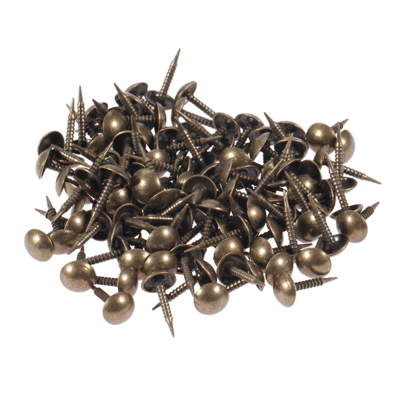 [Australia - AusPower] - dophee100Pcs Antique Brass Upholstery Tacks, Decorative Upholstery Nails Studs Pins for Furniture Sofa Beds Wood Crafts Cork Board DIY Projects, 0.32"x0.59" Style 4 