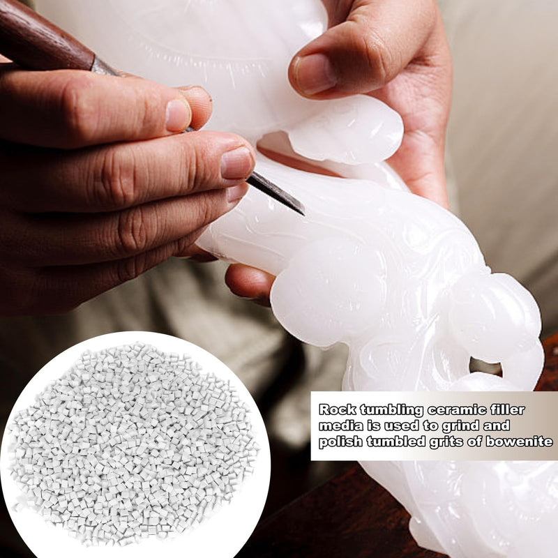 [Australia - AusPower] - HERCHR Rock Tumbling Ceramic Filler, Rock Tumbler Grit, Tumbling Ceramic Filler Media, Ceramic Triangle Abrasive for Use in Vibrating Tumblers or Rotating Tumblers 4 mm 500 g 