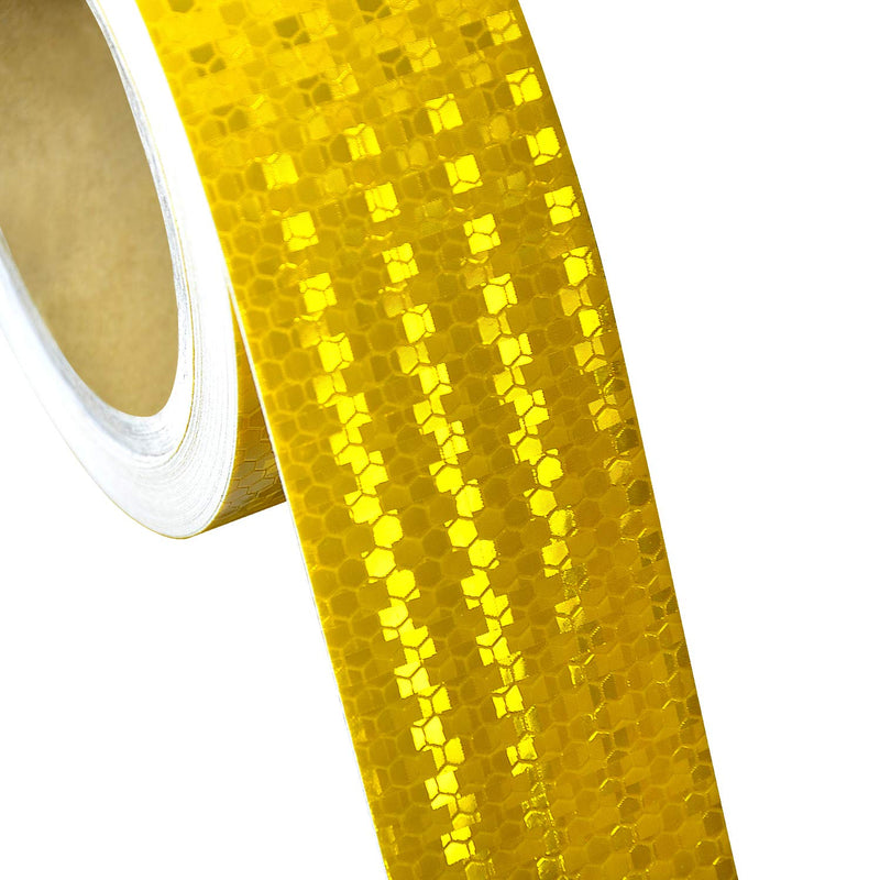 ONTWIE 30ft X 2" Reflective Safety Tape Yellow + 30ft X 2" Reflective Safety Tape White Red
