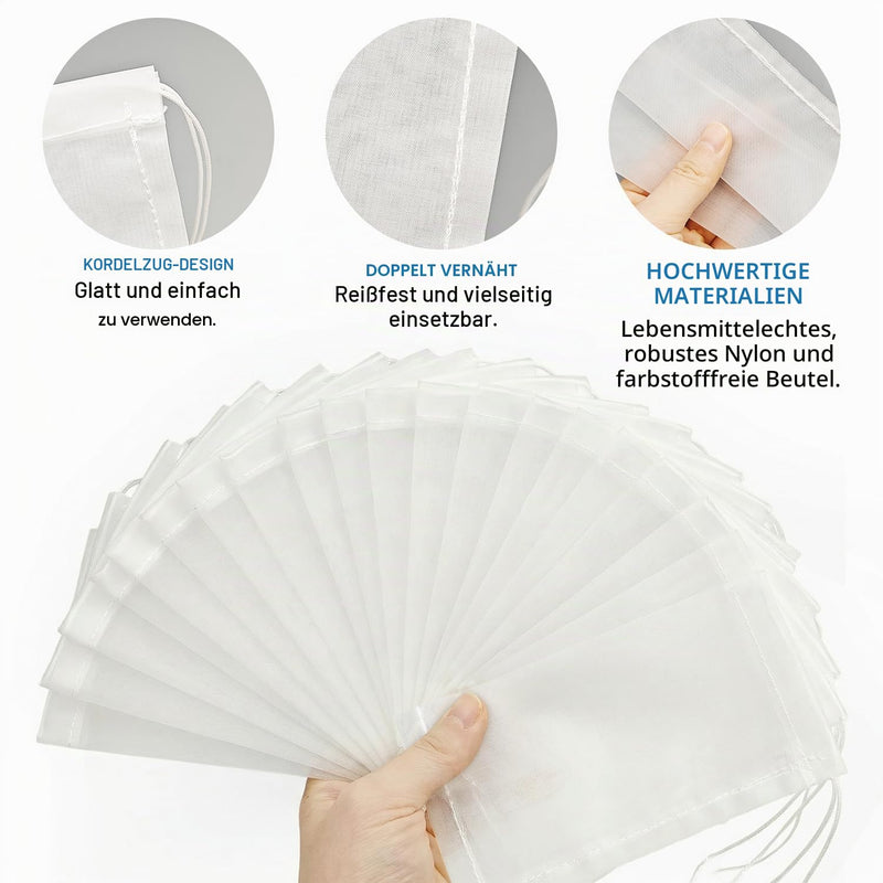 Pack of 20 Rosin Bags Nylon Press Bag Folded & Sewn for Oil Extraction, with Perfume Test Strips, Rosin Mesh Filter Bags Making Rosin (5 x 10 cm, 90 Micron / 120 Micron)