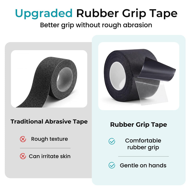 Rubber Grip Tape, Non-Abrasive Anti Slip Tape with Strong Adhesive, Waterproof Flexible Grip for Handles, Tools and Equipment, Easy to Cut, (4 in x 16.4 ft, Black) 4 in × 16.4 ft