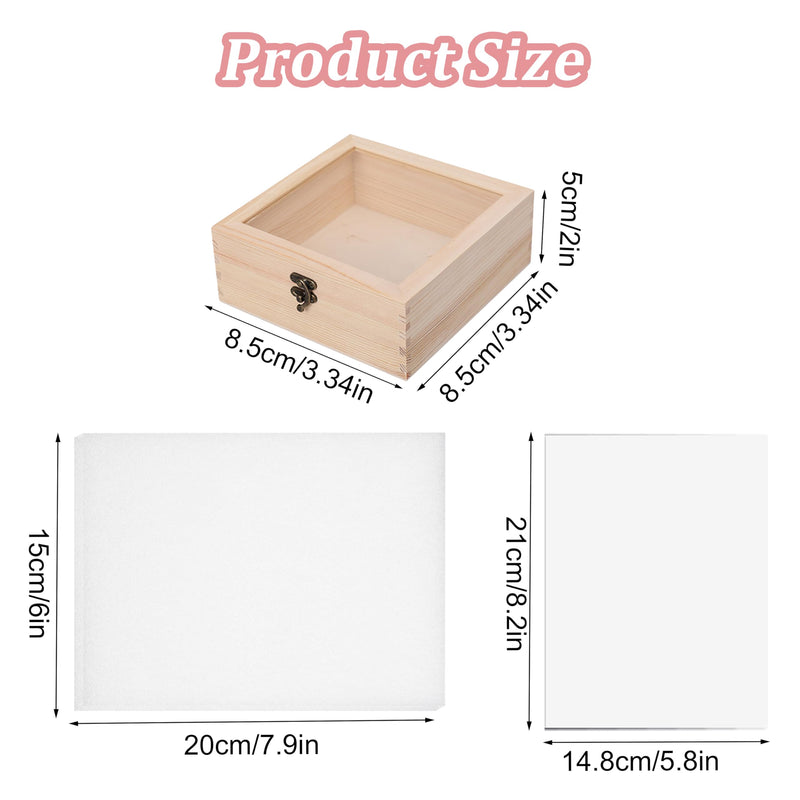 [Australia - AusPower] - 20 PCS Insect Specimen Tools Kit 4 Wooden Display Case Box with Clear Top 10 Sheets Thin Tracing Paper 2 EVA Foam Pinning Board 200 Pins 2 Tweezers 1 Scissors Tools for Bugs Collection 