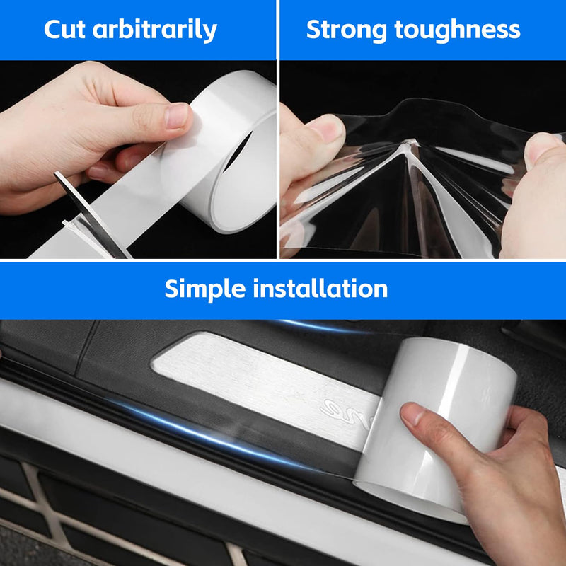 Car Door Sill Protector, Clear Anti-Collision Car Door Edge Guard, Car Door Edge Trim Protection Film, Universal Multi-Purpose Transparent Invisible Tape, for Most Cars (2.8In x 33Ft) 1 PC # 2.8In x 33Ft White