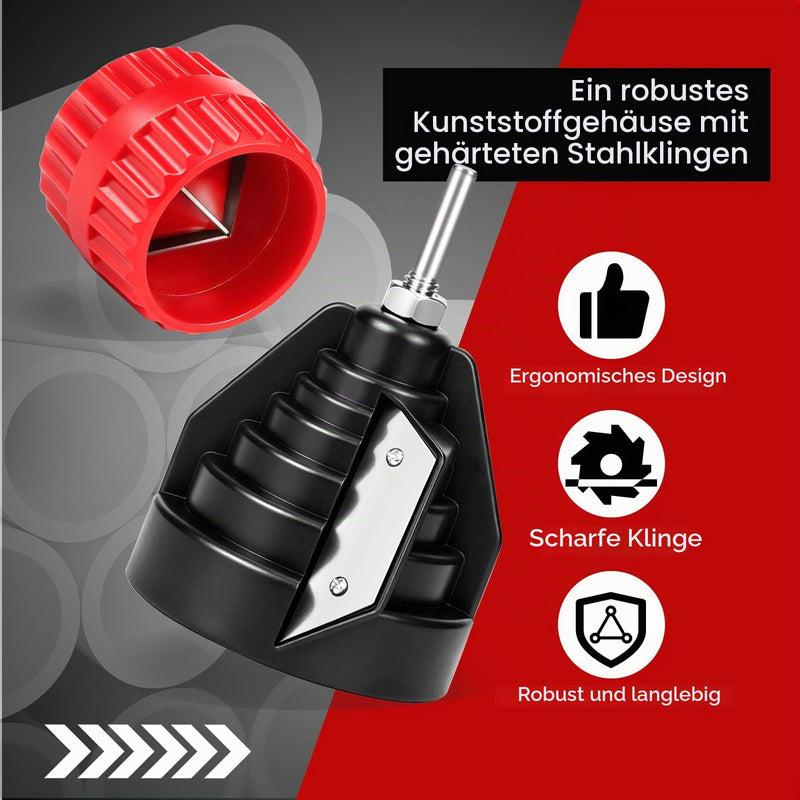 Pack of 2 pipe deburrer, hand deburrer, plastic pipe chamfer tool | Deburring tool high-performance pipe cutter for 20 25 32 40 50 63 and 5-38 mm pipes with sharpener for DIY enthusiasts