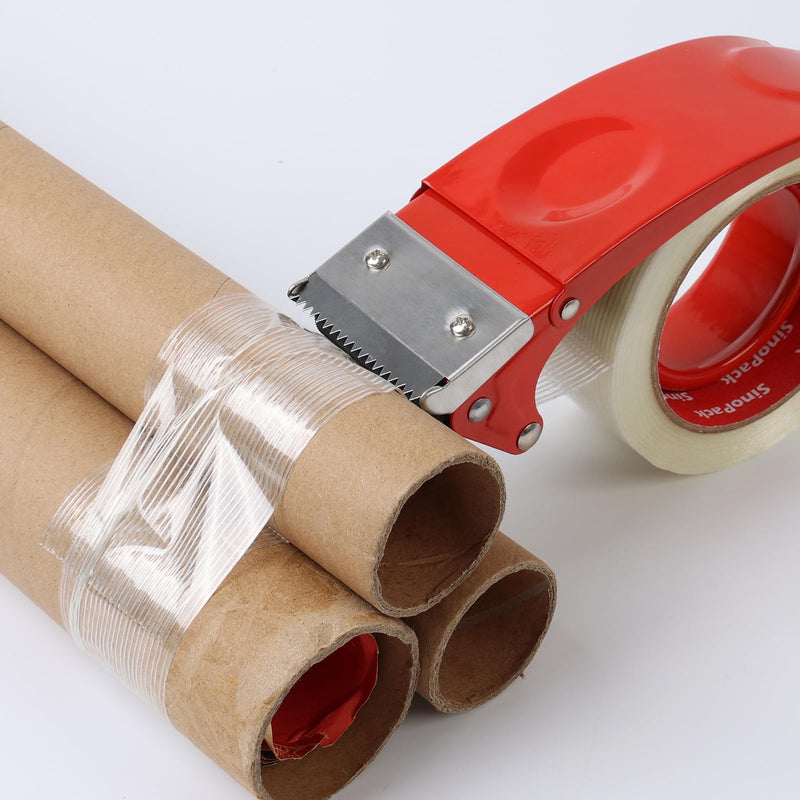 Strapping Tape with Dispenser, 3 Pack 2 Inch x 30 Yards 5.5 Mil, Heavy Duty Reinforced Fiberglass Tape for Moving,Shipping,Storage