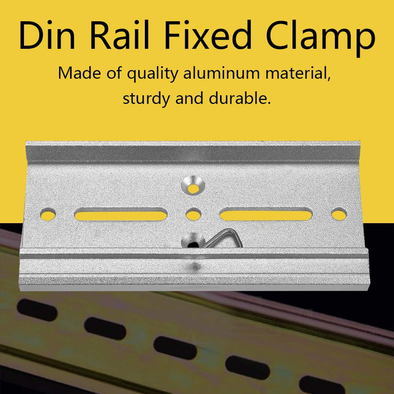 35mm Din Rail Fixed Clamp, Aluminum Din Rail Fixed Clamp Din Rail Fixed Clip Fasten Clip Din Rail Clip for Relay Mounting (#8)