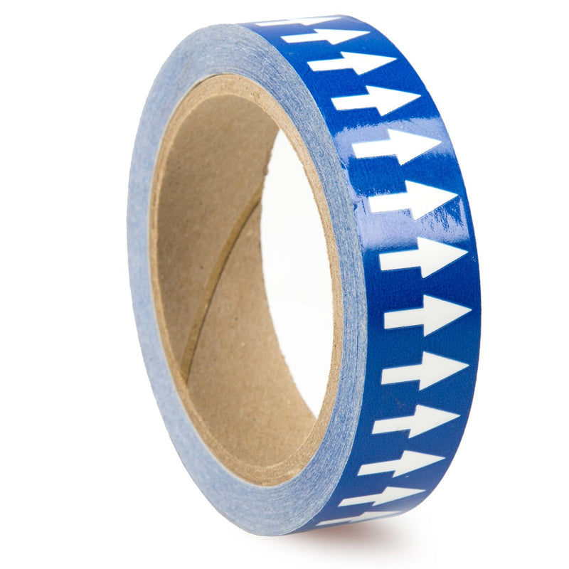 Accuform Signs RAW252BUWT Adhesive Vinyl Directional Flow Arrow Tape, 1" Width x 54' Length x 0.006" Thickness, White/Blue