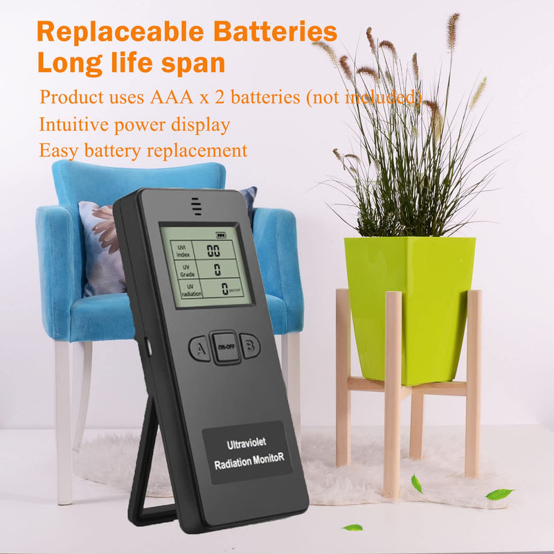 [Australia - AusPower] - Radiation Detector, Radiation Meter UV Radiation Tester LCD Portable Digital UV UVI Tester with Temperature Display 