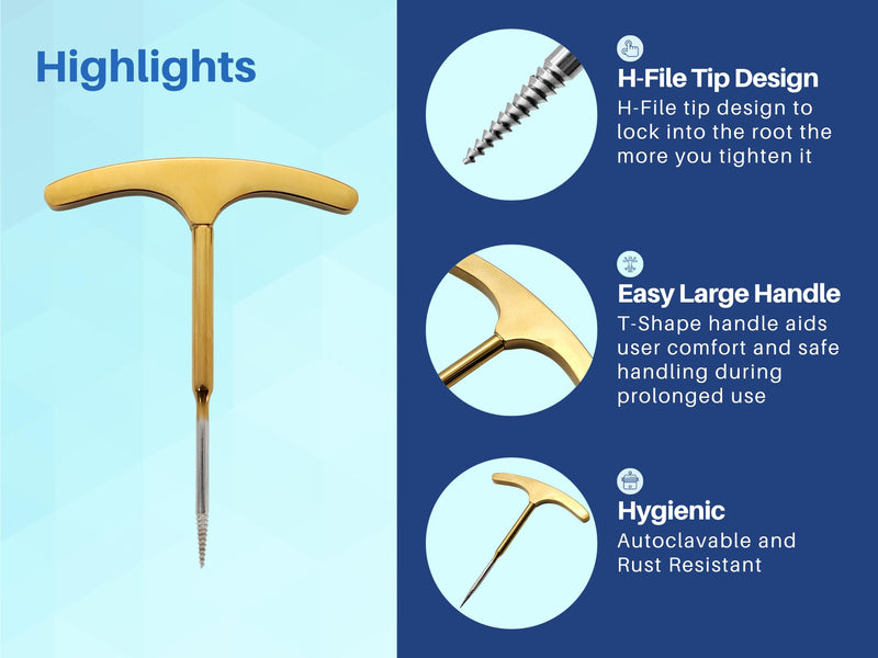 [Australia - AusPower] - Dental Root Extraction Screw Elevator Ergonomic Handle Artman Brand 