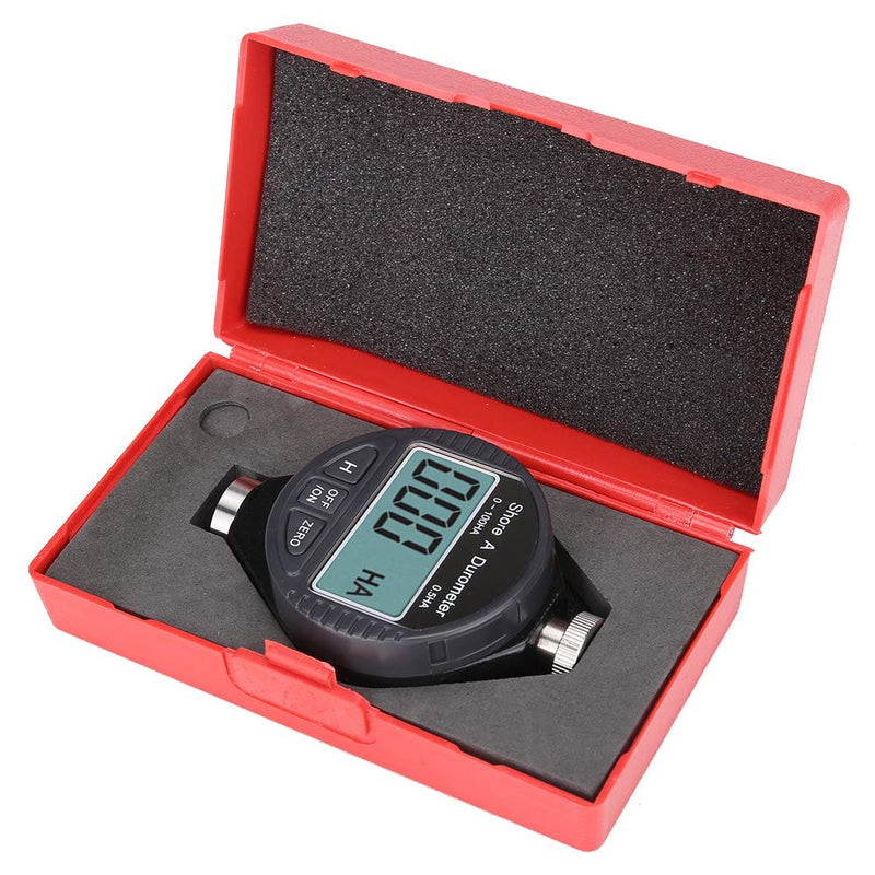 Digital Shore A Hardness Tester, Portable 100HD A Rubber Tyre Durometer | Hardness meter with large LCD, zero setting, rubber hardness tester with storage box, for rubber, silicone, tyres, plastic