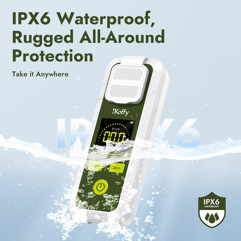 [Australia - AusPower] - AI Digital Brix Refractometer with ATC, APP Sync & AI Analysis, 0-55% Range, ±0.1% Accuracy, Waterproof & Rechargeable, for Fruits, Vegetables, Juices & Beverages 