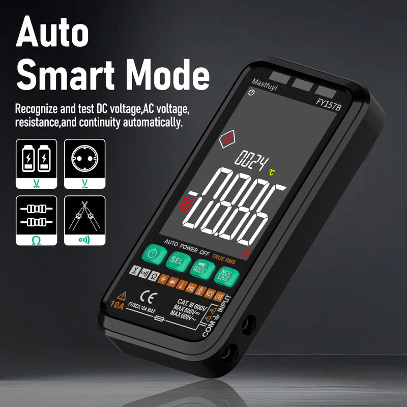 Multimeter 6000 Counts TRMS Digital Multimeter,Rechargeable Electrical Tester with Auto Ranging Digital Voltmeter,Measures Voltage Current Resistance Continuity Capacitance Temperature Frequency