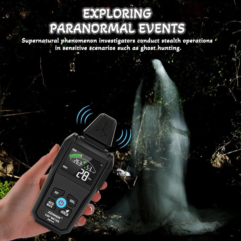 [Australia - AusPower] - EMF Meter Radiation Detector,5-in-1 EMF Detector,Magnetic Field & Radio Frequency Detector for EF MF RF Temperature Humidity,EMF Reader for Home,Office EMF Inspections and Ghost Hunting 