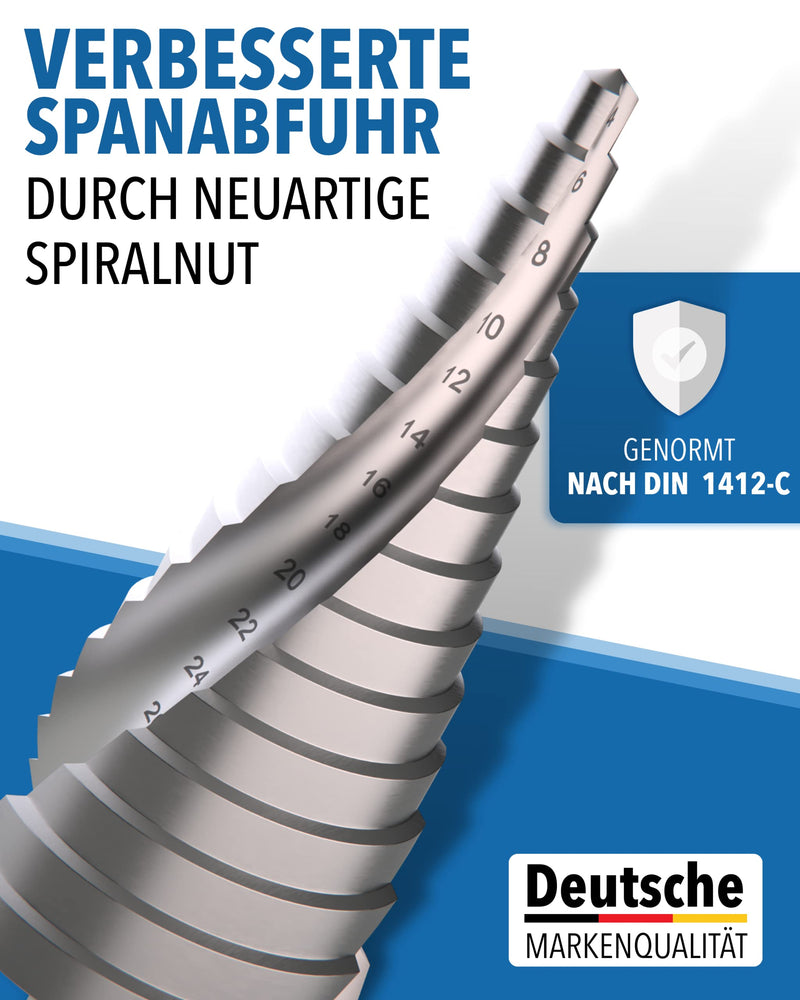 Step Drill 4-32mm HSS Taper Drill Bit Peeling Drill Sheet Metal | 15 steps from 4 to 32 mm - one drill instead of 15 individual drills 4 - 32mm