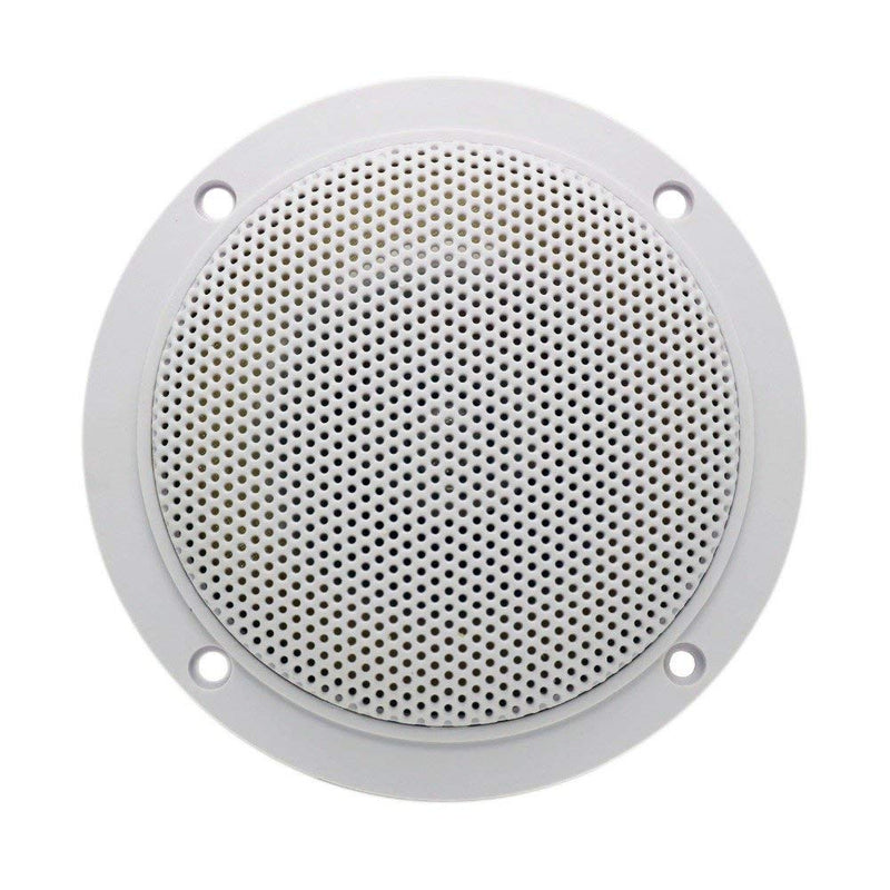 Herdio 4 Inches Waterproof Marine Ceiling Speakers with 160 Watts Power, Handling for Kitchen Bathroom Boat Car RV Camper Motorcycle Cloth Surround and Low Profile Design - 1 Pair (White) White