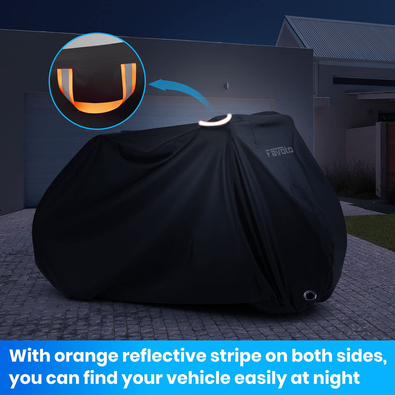 [Australia - AusPower] - Favoto Bike Cover Waterproof Outdoor Bicycle Cover for 2-3 Bikes UV Snow Wind Proof with Anti-Theft Lock Hole Reflective Straps Storage Bag for Mountain Road Electric City Bike 79x41.3x44 Inch Black 