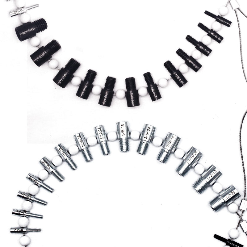 [Australia - AusPower] - Nut and Bolt Thread Checker (Inch & Metric) - 26/44 Male/Female Thread Identifier Gauges - 14 Inch & 12 Metric Sizes (26 Gauges-14 Inch & 12 Metric) 26 Gauges-14 Inch & 12 Metric 