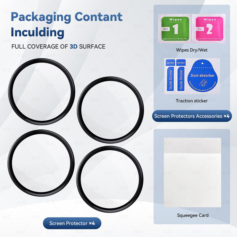 [Australia - AusPower] - 4-Pack Full Coverage 3D Curved Screen Protector Compatible with EKO CORE 500™ Digital Stethoscope, EKO CORE 500 Accessories, [Anti-Scratch] [360-Degree All-Around Protection] (4, One Size) 4 