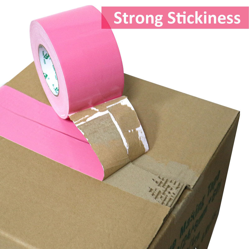 BOMEI PACK Pink Duct Tape 3 inches Wide, Heavy Duty Industrial Strong Color Duct Tape 9.0mil x 60yds for Indoor Outdoor Use, Multi Purpose Home Repair