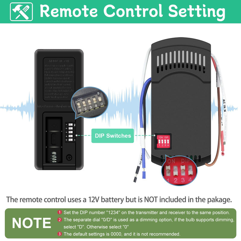 [Australia - AusPower] - Hampton Bay Ceiling Fan Remote, Universal Ceiling Fan Remote Control Kit, 3-Speed, Light Dimmer, Time Delay, Replacement for Hampton Bay Home Decorators Collection Hunter KUJCE10318, 2AAZPHD3/HD3 Remote Control Kit (Hampton Bay) 