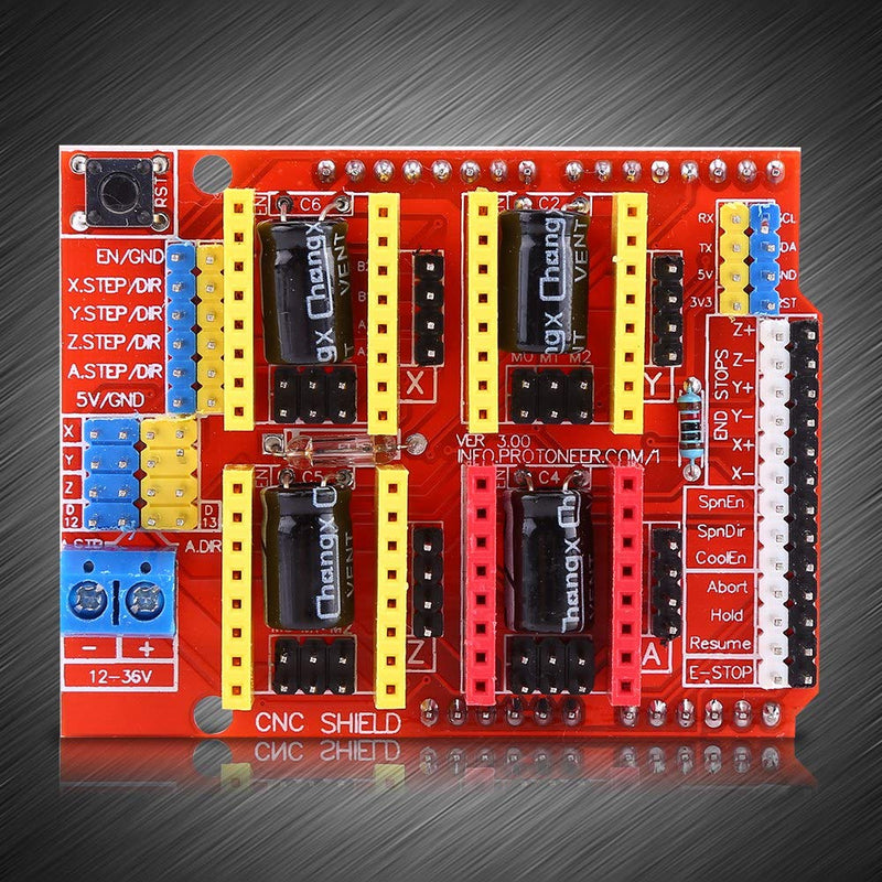 [Australia - AusPower] - V3.0 CNC Shield Extension Board, 4PCS A4988 Stepper Motor Driver with 4PCS Heat Sinks for Engraver 3D Printer (DC 12V to 36V) 