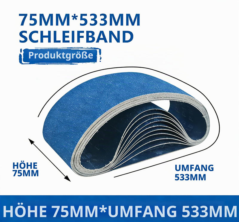 Sanding Belts 75 x 533 mm, Sanding Belt 75 x 533 mm, Pack of 20, Grit 80, for Belt Sanders 75x533 80 grit