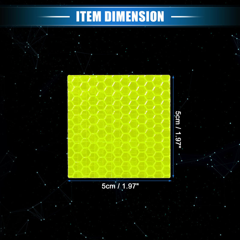 20 Pcs Reflective Stickers, 1.97"x1.97" Square Shape Safety Tape Reflector Universal for Cars Trucks Trailers Waterproof PET Fluorescent Yellow Green