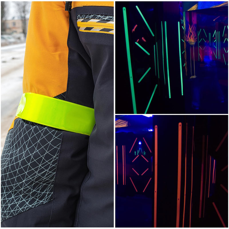 PATIKIL 0.4 Inch x 9.8 Feet Glow in The Dark Tape, 1 Roll Fluorescent Adhesive Tape Luminous Reflective Tape Black Light Glow Tape for Party, Orange Red